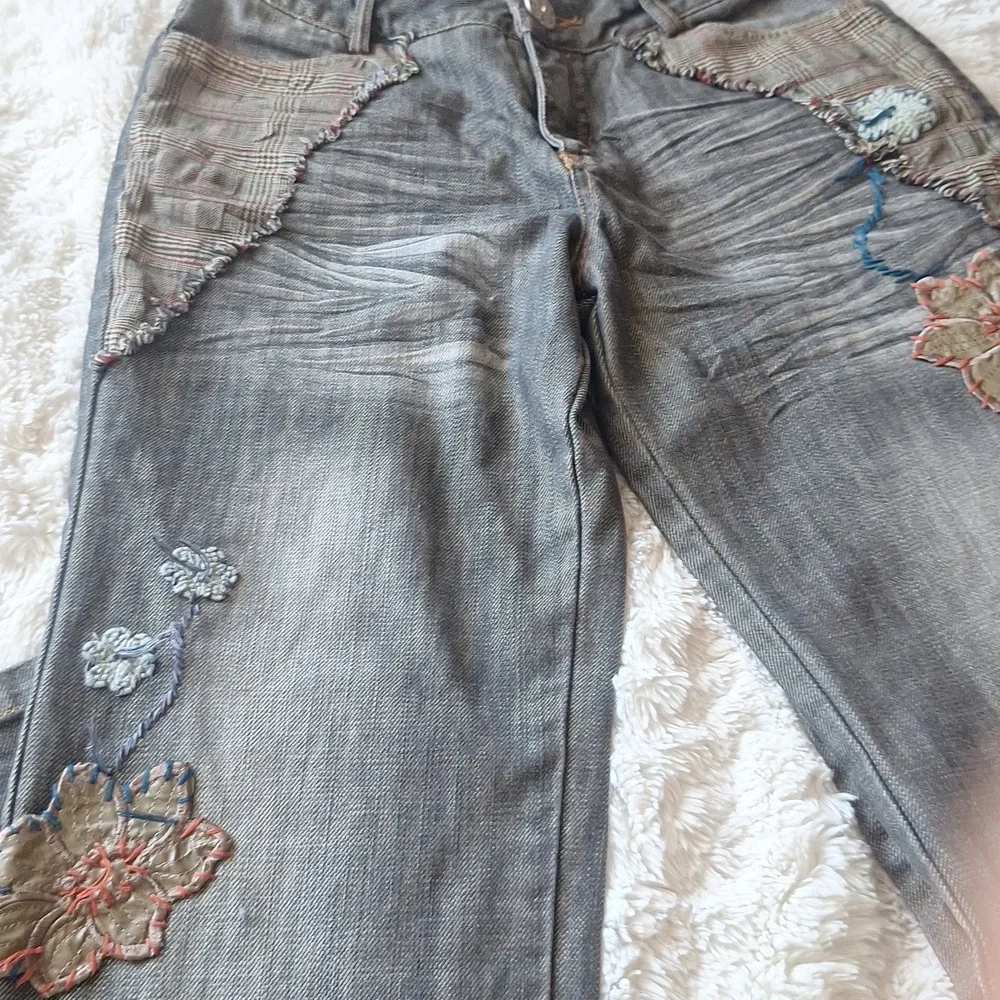 AMIRI Checkered Denim with Embroidered Details - Picture 8 of 12